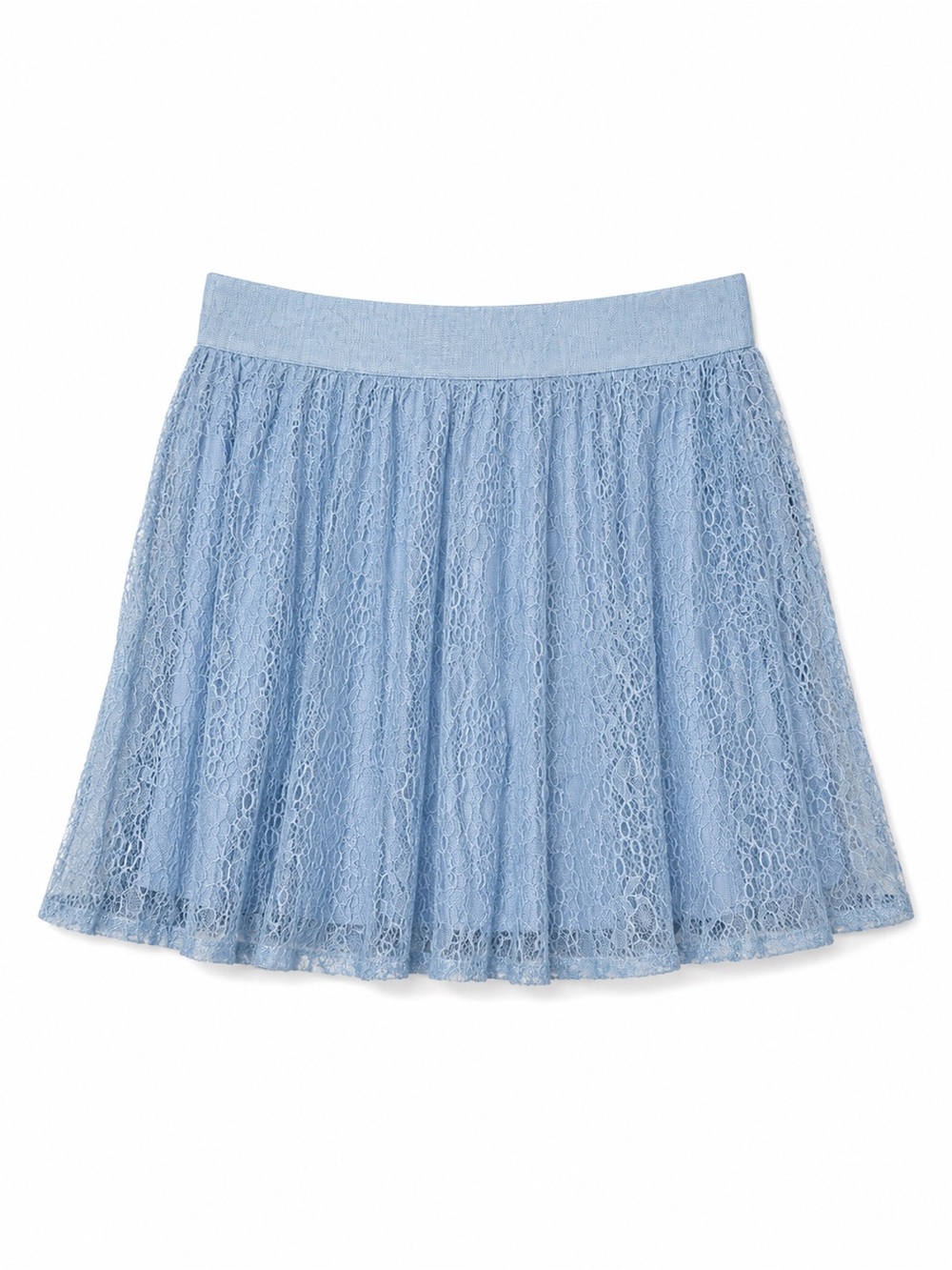 Forever 21 Blue Lace Skater Skirt Lined Mini Skirt Size L